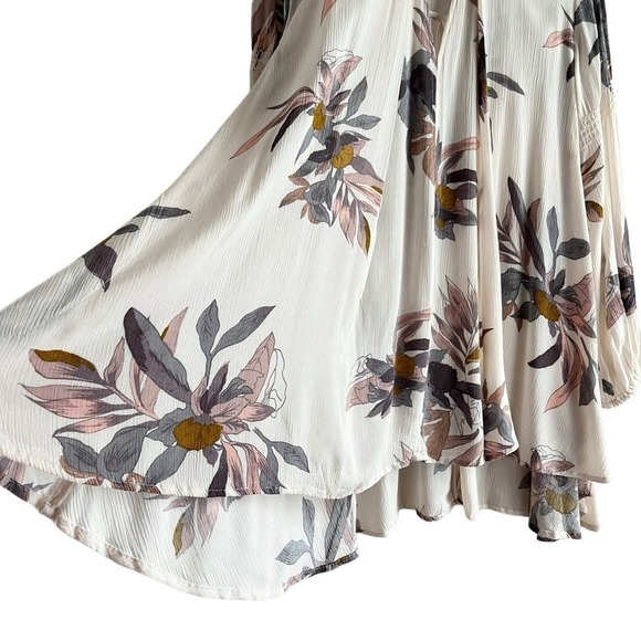 Free People Electric Orchid Print Swing Tunic in Cream, Size XS‎ - Picture 11 of 16